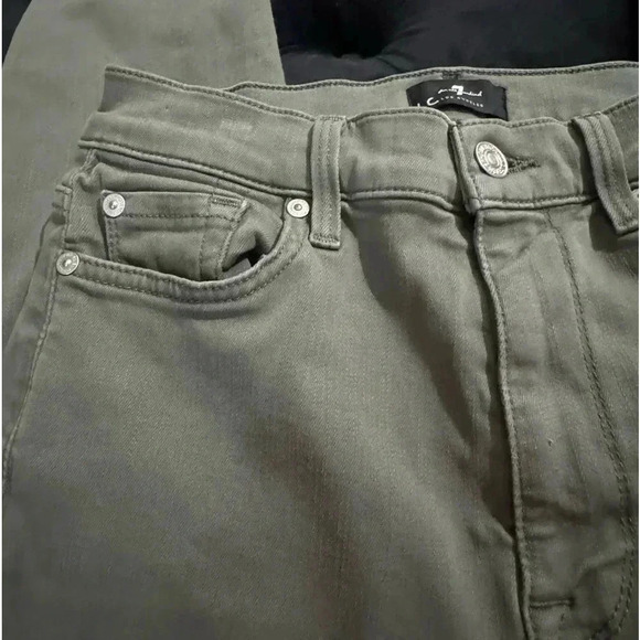 Seven for All Mankind Skinny Jeans 27 Soft & Stretchy Olive Army Green Preppy - Picture 14 of 14